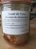 Sauté de veau à la crème de champignons
