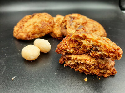 Cookies noix macadamia caramélisées