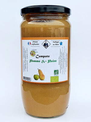 Compote de pomme poires sarthe 880g