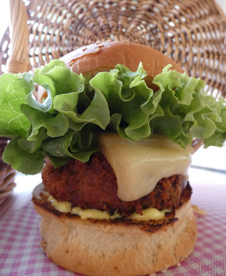 Cheese burger végétarien