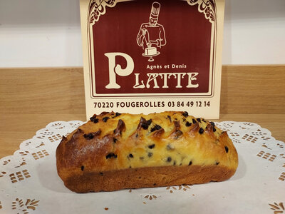 Brioche aux pépites de chocolat tranchée