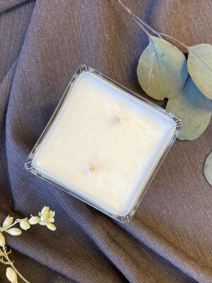 Bougie artisanale cube - vanille