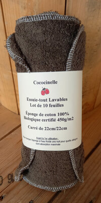 Lot de 10 essuie-tout lavable en coton bio