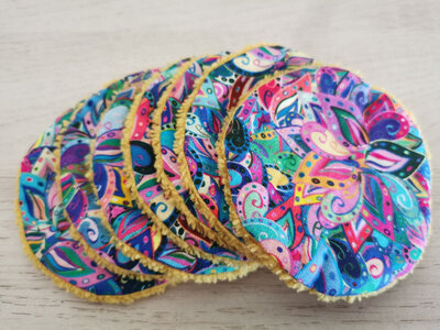 Disques lavables 'fleuri'