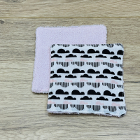 Lot 2 cotons rose et nuages