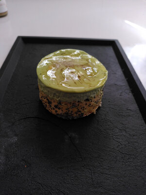 Mousse pistache/framboise individuelle