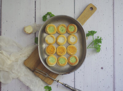 60 mini bouchees garnies au trois beurre