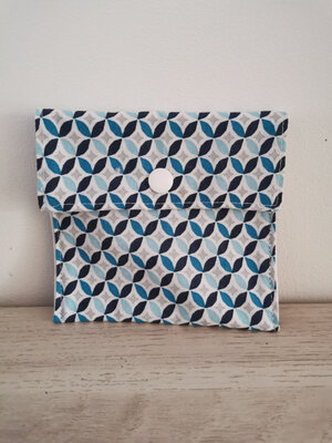 Pochette à savon/disques 'géométrique bleu'
