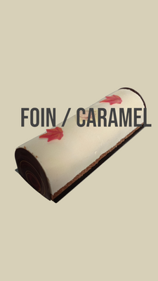 Bûche de noël foin-caramel