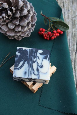 Coffret de noël - savon + porte-savon en bois