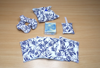 Ensemble, kit beauté bien-être motif feuille