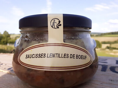 Conserve saucisses lentilles de boeuf