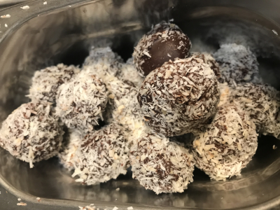 Truffes croustifondantes chocolat et coco