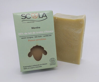 Savon 25% lait de brebis menthe argile verte