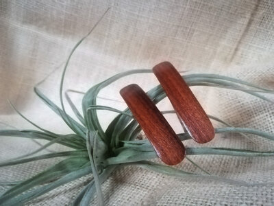 2 barrettes en bois de noyer