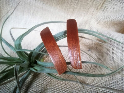 2 barrettes en bois de merisier