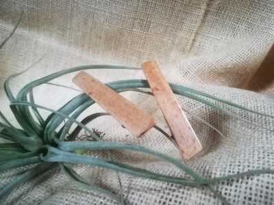 2 barrettes en bois de hêtre foncé - a pincer