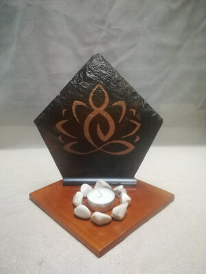 Bougeoir zen yogi dans lotus -bronze