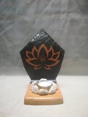 Bougeoir zen fleur de lotus - bronze