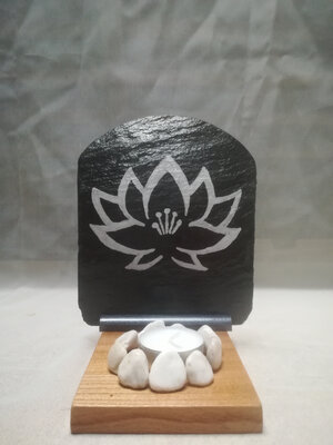 Bougeoir zen fleur de lotus - argent