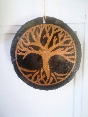 Arbre de vie en ardoise- bronze- à suspendre
