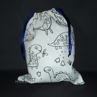 Pochon  avec liens coulissants dinosaure