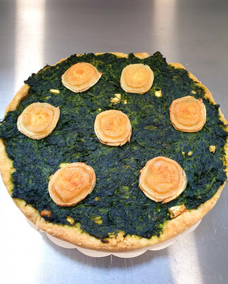Tarte chèvre epinards 4/6 parts