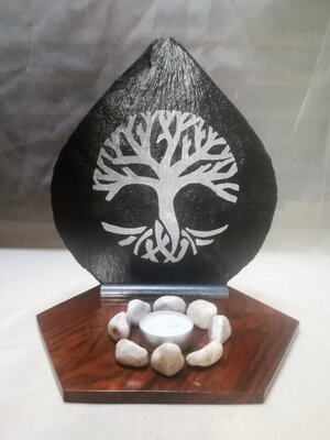 Bougeoir zen arbre de vie - argent
