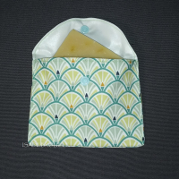 Pochette a savon eventaille bleu