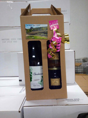 Coffret cadeau 'jaune': vin et confitures