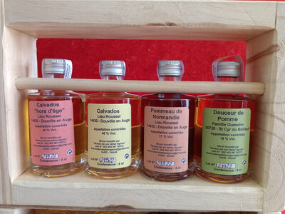 Coffret bois produits alcoolisés de normandie
