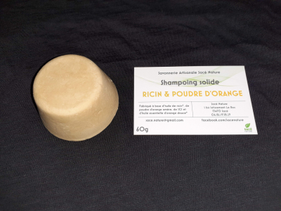 Shampoing solide ricin&poudre d'orange