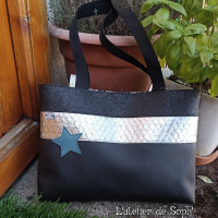 Petit sac à main argent/noir