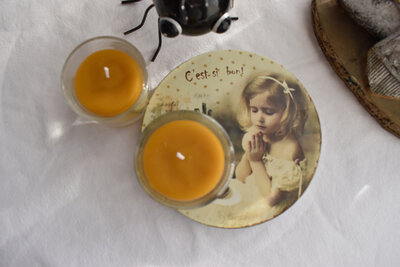 Lot de 2 petites bougies transparentes