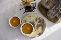 Lot de 2 petites bougies blanches