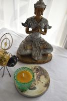 Pot en verre de couleur vert