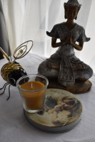 Pot verre transparent strié