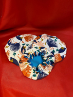 Charlottes lot de 3- tissu imprimé feuillage