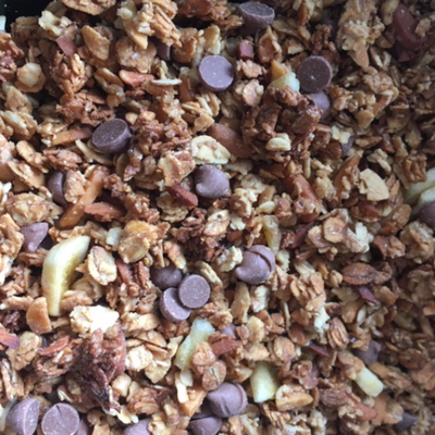 Céréales chocolat au lait miel amande bananes
