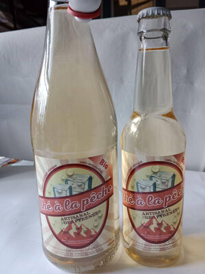 Thé pêche bio - disponible en 33 et 75 cl