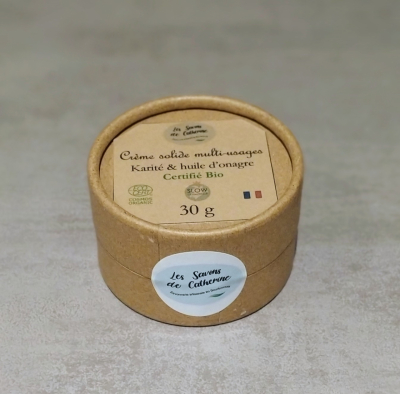 Crème solide multiusage karité/huile d'onagre