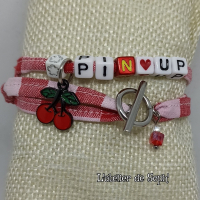 Bracelet 'pin'up' rouge/blanc