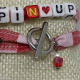 Bracelet 'pin'up' rouge/blanc - image 2