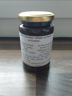 Pâte à tartiner chocolat noir allégé en sucre