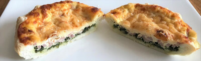 Quart de tarte aux épinards et au bacon