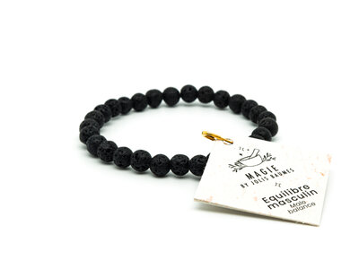 Bracelet equilibre masculin pierre de lave