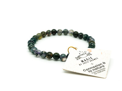 Bracelet connexion à la nature agathe mousse