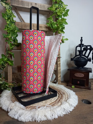 Essuie-tout lavable paon rouge