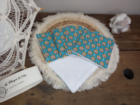 Lingettes lavables paon turquoise