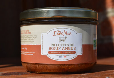 Rillettes de boeuf angus bio piment d'espelet